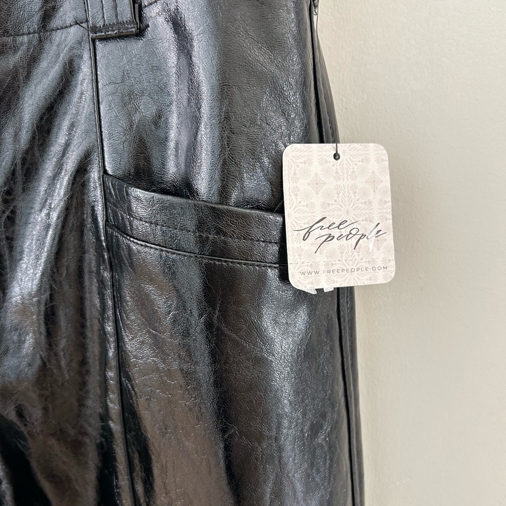 Free People Star-Crossed Lovers Vegan Leather Pants size 0 NWT - Picture 5 of 7